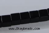 CAB835 15.5 inches 10*10mm cube black agate gemstone beads wholesale