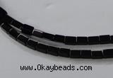 CAB837 15.5 inches 3*5mm cuboid black agate gemstone beads wholesale