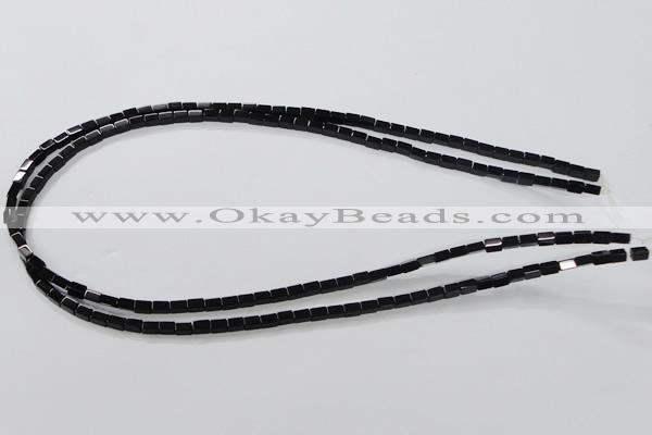 CAB837 15.5 inches 3*5mm cuboid black agate gemstone beads wholesale