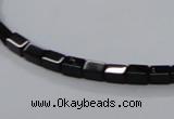 CAB838 15.5 inches 4*6mm cuboid black agate gemstone beads wholesale