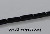 CAB839 15.5 inches 4*12mm cuboid black agate gemstone beads wholesale