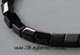 CAB840 15.5 inches 5*7*8mm cuboid black agate gemstone beads wholesale