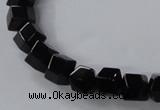 CAB841 15.5 inches 8*8mm faceted cube black agate gemstone beads wholesale