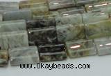 CAB85 15.5 inches 10*15mm rectangle silver needle agate gemstone beads