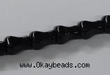 CAB850 15.5 inches 8*12mm vase black agate gemstone beads wholesale