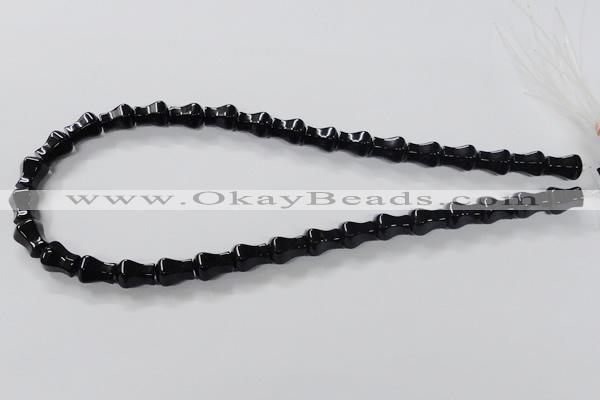 CAB850 15.5 inches 8*12mm vase black agate gemstone beads wholesale