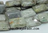 CAB86 15.5 inches 13*18mm rectangle silver needle agate gemstone beads