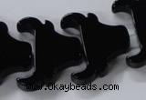 CAB869 15.5 inches 23*25mm ox-head black agate gemstone beads wholesale