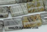 CAB87 15.5 inches 15*20mm rectangle silver needle agate gemstone beads