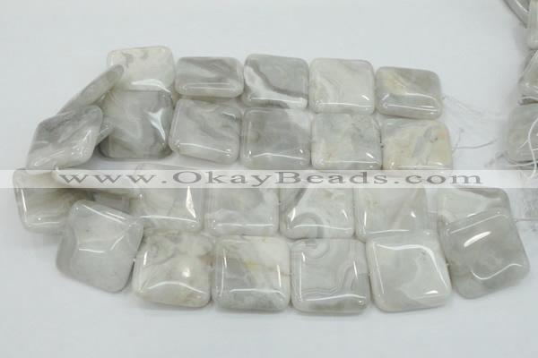 CAB921 15.5 inches 30*30mm square natural crazy agate beads wholesale