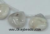 CAB924 20*20mm top-drilled teardrop natural crazy agate beads wholesale