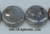 CAB926 15.5 inches 25mm coin natural purple agate beads wholesale