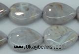 CAB929 15.5 inches 18*25mm flat teardrop natural purple agate beads