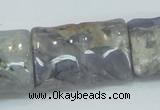 CAB931 15.5 inches 22*30mm flat bamboo natural purple agate beads