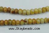 CAB932 15.5 inches 4*6mm rondelle yellow crazy lace agate beads