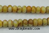 CAB933 15.5 inches 5*8mm rondelle yellow crazy lace agate beads