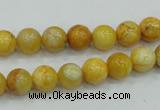 CAB934 15.5 inches 8mm round yellow crazy lace agate beads wholesale