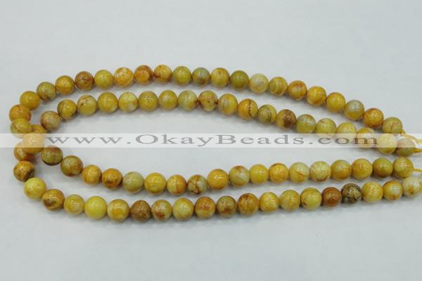 CAB935 15.5 inches 10mm round yellow crazy lace agate beads wholesale