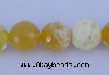 CAB966 15.5 inches 6mm faceted round fire crackle agate beads