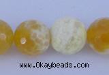 CAB968 15.5 inches 10mm faceted round fire crackle agate beads