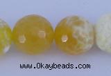 CAB969 15.5 inches 12mm faceted round fire crackle agate beads