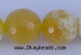 CAB971 15.5 inches 16mm faceted round fire crackle agate beads