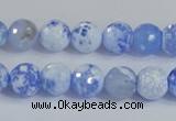 CAB972 15.5 inches 6mm faceted round fire crackle agate beads