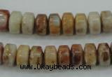 CAB975 15.5 inches 6*10mm rondelle Morocco agate beads wholesale