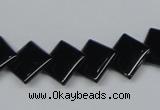 CAB984 15.5 inches 12*12mm rhombic black agate gemstone beads wholesale