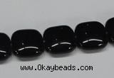 CAB986 15.5 inches 14*14mm square black agate gemstone beads wholesale