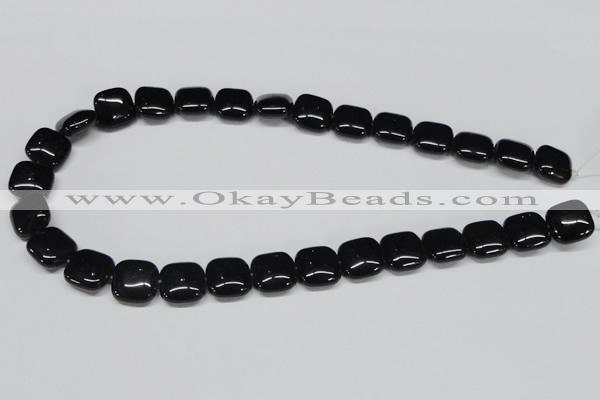 CAB986 15.5 inches 14*14mm square black agate gemstone beads wholesale