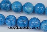 CAB999 15.5 inches 12mm round blue crazy lace agate beads