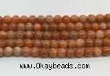 CABS06 15 inches 6mm round orange calcite gemstone beads wholesale