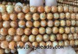 CABS21 15 inches 8mm round orange calcite gemstone beads wholesale