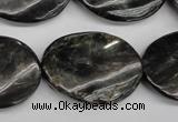 CAE110 15.5 inches 22*30mm twisted oval astrophyllite beads wholesale