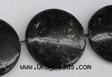 CAE50 15.5 inches 30mm flat round astrophyllite beads wholesale