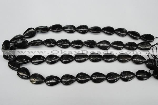 CAE68 15.5 inches 13*18mm flat teardrop astrophyllite beads wholesale