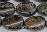 CAF138 15.5 inches 15*20mm twisted oval Africa stone beads