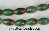 CAG1008 15.5 inches 8*12mm rice rainbow agate beads wholesale