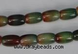 CAG1010 15.5 inches 8*12mm drum rainbow agate beads wholesale