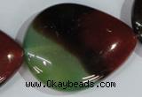 CAG1031 15.5 inches 40*50mm flat teardrop rainbow agate beads