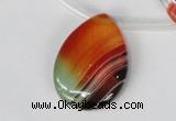 CAG1061 Top-drilled 22*30mm flat teardrop rainbow agate beads