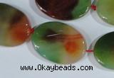 CAG1064 15.5 inches 22*30mm twisted oval rainbow agate beads