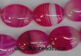 CAG1175 15.5 inches 15*20mm oval line agate gemstone beads