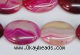 CAG1177 15.5 inches 18*25mm oval line agate gemstone beads