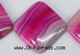 CAG1184 15.5 inches 35*35mm diamond line agate gemstone beads