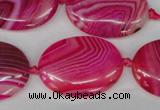 CAG1187 15.5 inches 22*30mm oval line agate gemstone beads