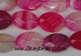 CAG1191 15.5 inches 13*18mm faceted oval line agate gemstone beads