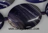 CAG1239 15.5 inches 30*40mm oval line agate gemstone beads