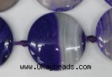 CAG1250 15.5 inches 30mm flat teardrop line agate gemstone beads